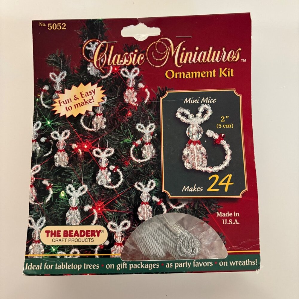 The Beadery Mini Mice Ornament Kit 5052 Makes 24 Ornaments Craft DIY